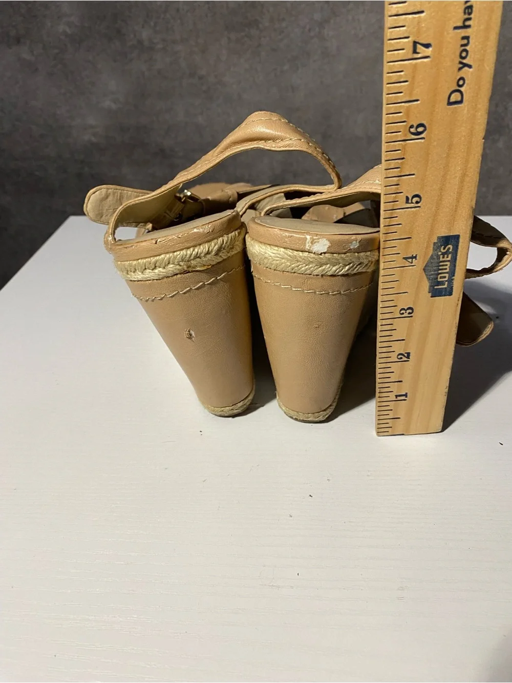 Franco Sarto Women's Wedge Sandals Size 10M Beige Tan Strappy Espadrille Flaws